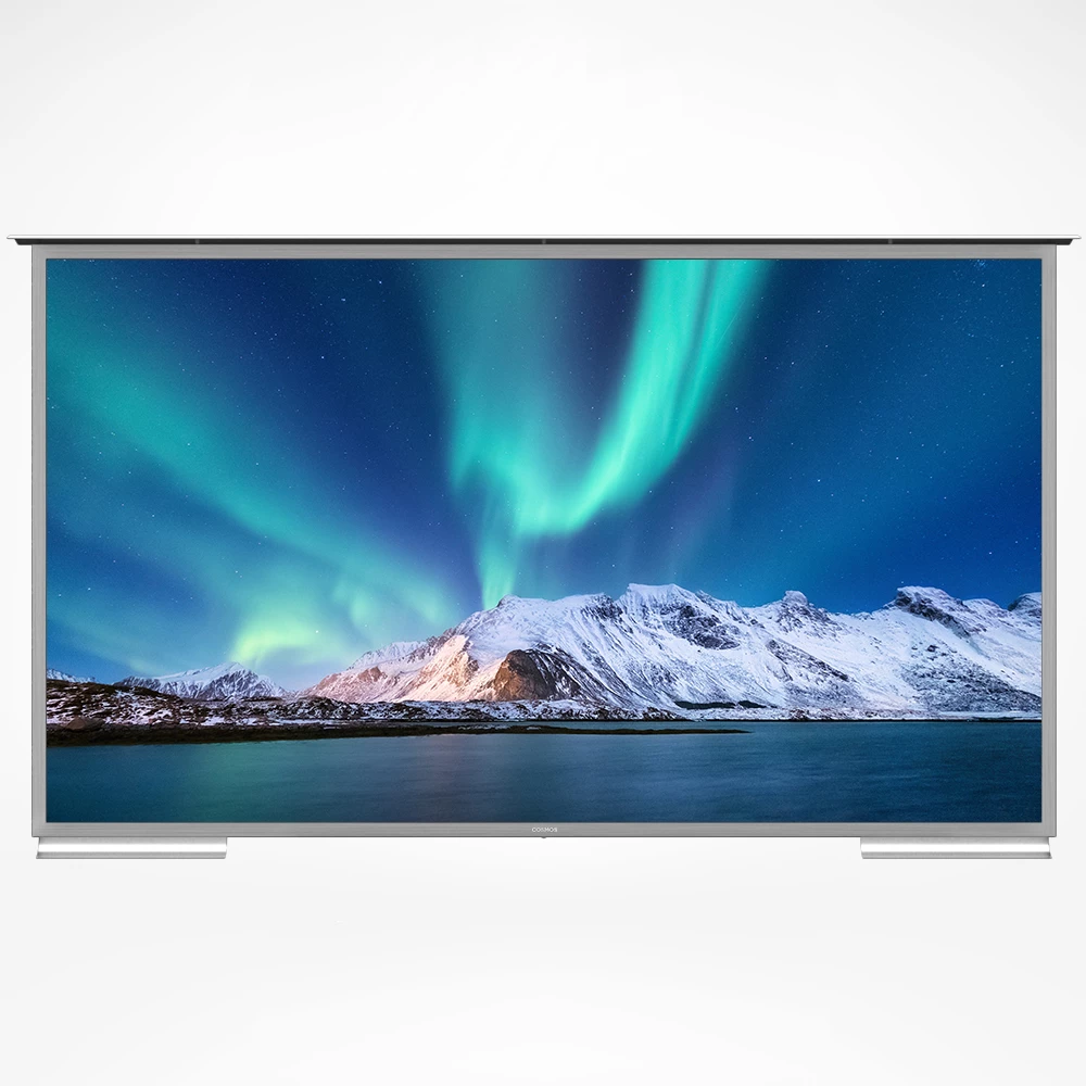 Front view of a 100-inch 4K UHD outdoor TV, enhancing outdoor areas in Wellington.